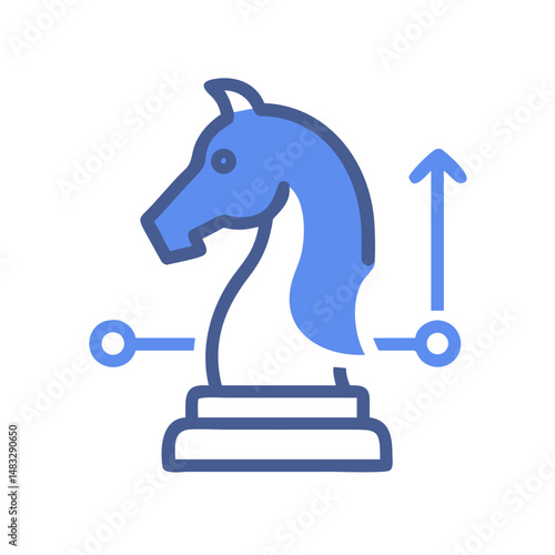 Chess Knight Strategy Icon Representing Tactical Planning and Strategic Decision-Making