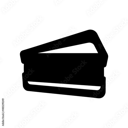 Black Silhouette of an Open Box Revealing its Contents with Lid Upward