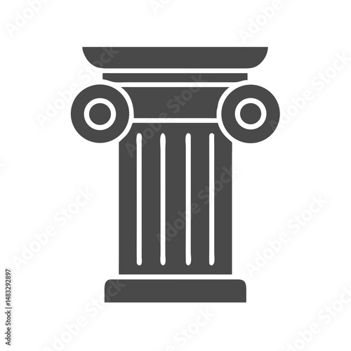 Classical Column Icon Representing Architecture, History, and Structural Design