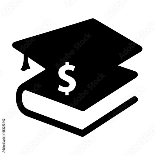 The High Cost of Education Depicted with Graduation Cap, Book and Money