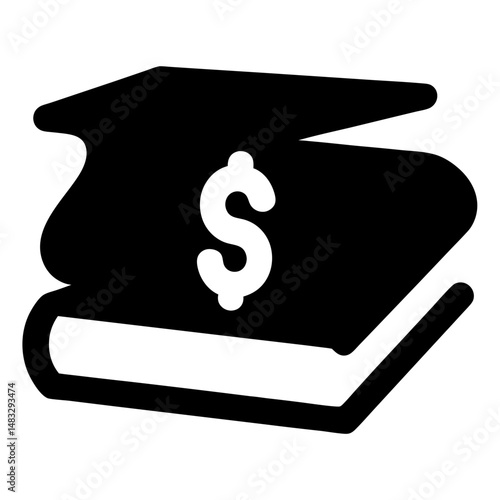 Financial Literacy Book with Dollar Sign Showing Educational Investment
