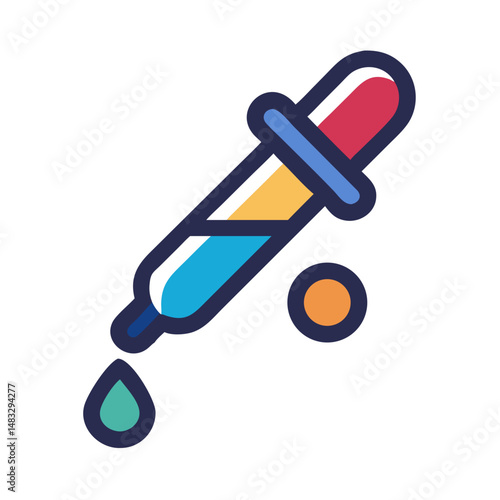 Color Palette with Dropper Tool Icon Representing Design Selection and Digital Art Customization