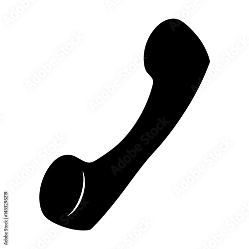 Black and white illustration of an old style rotary telephone handset