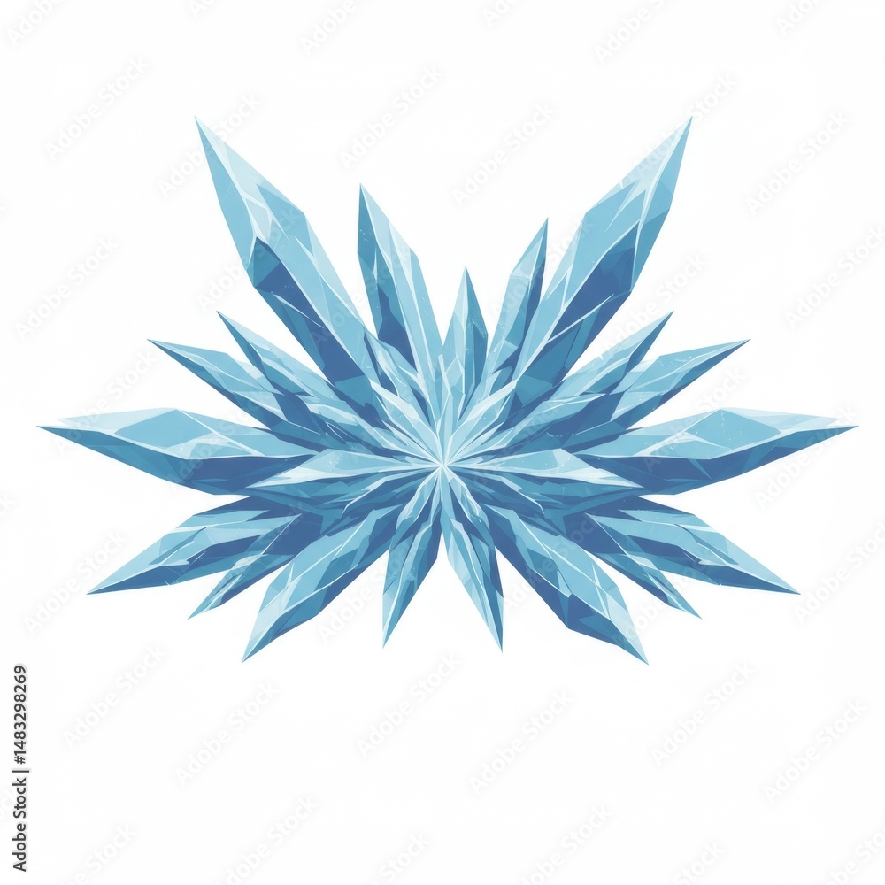 Fototapeta premium Blue Ice Crystal Abstract Geometric Pattern