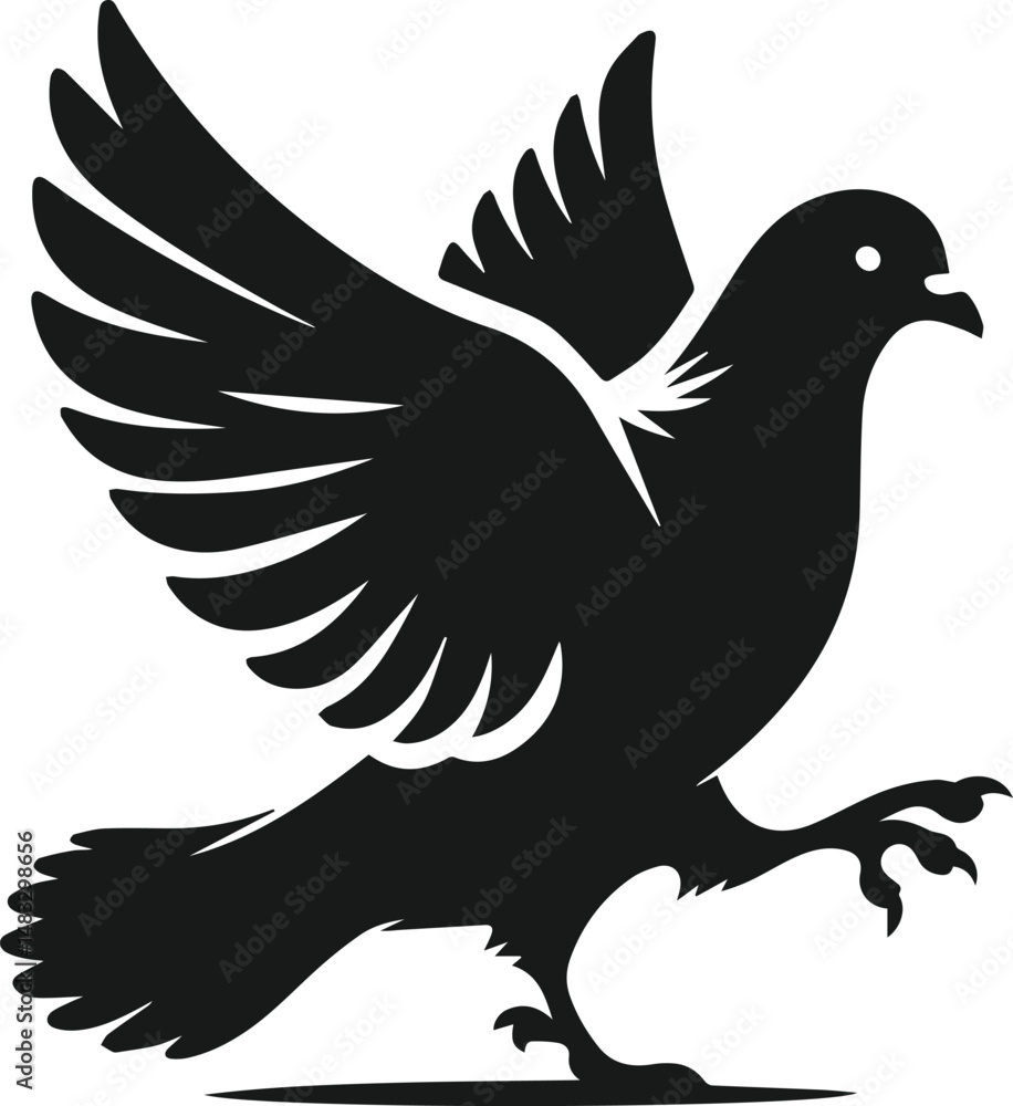 Fototapeta premium Vector pigeon bird silhouette isolated
