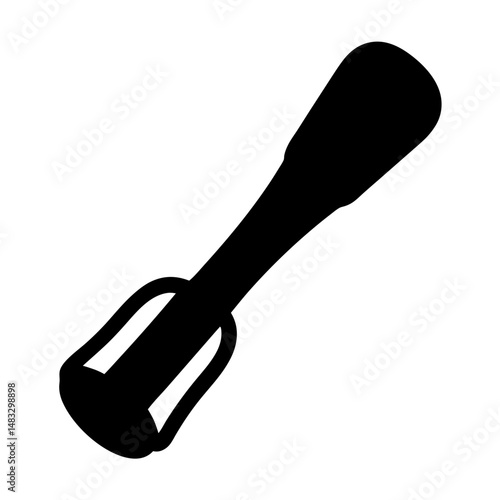 Black and white image featuring a cocktail muddler, an essential bar tool
