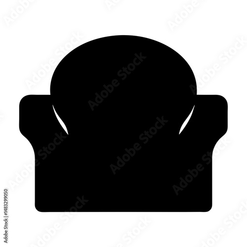 Simple silhouette of a comfortable, upholstered armchair or small sofa design