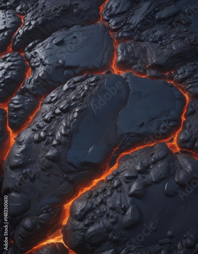 Deep blue abstract lava stone, volcanic texture, dark, rock, viscous