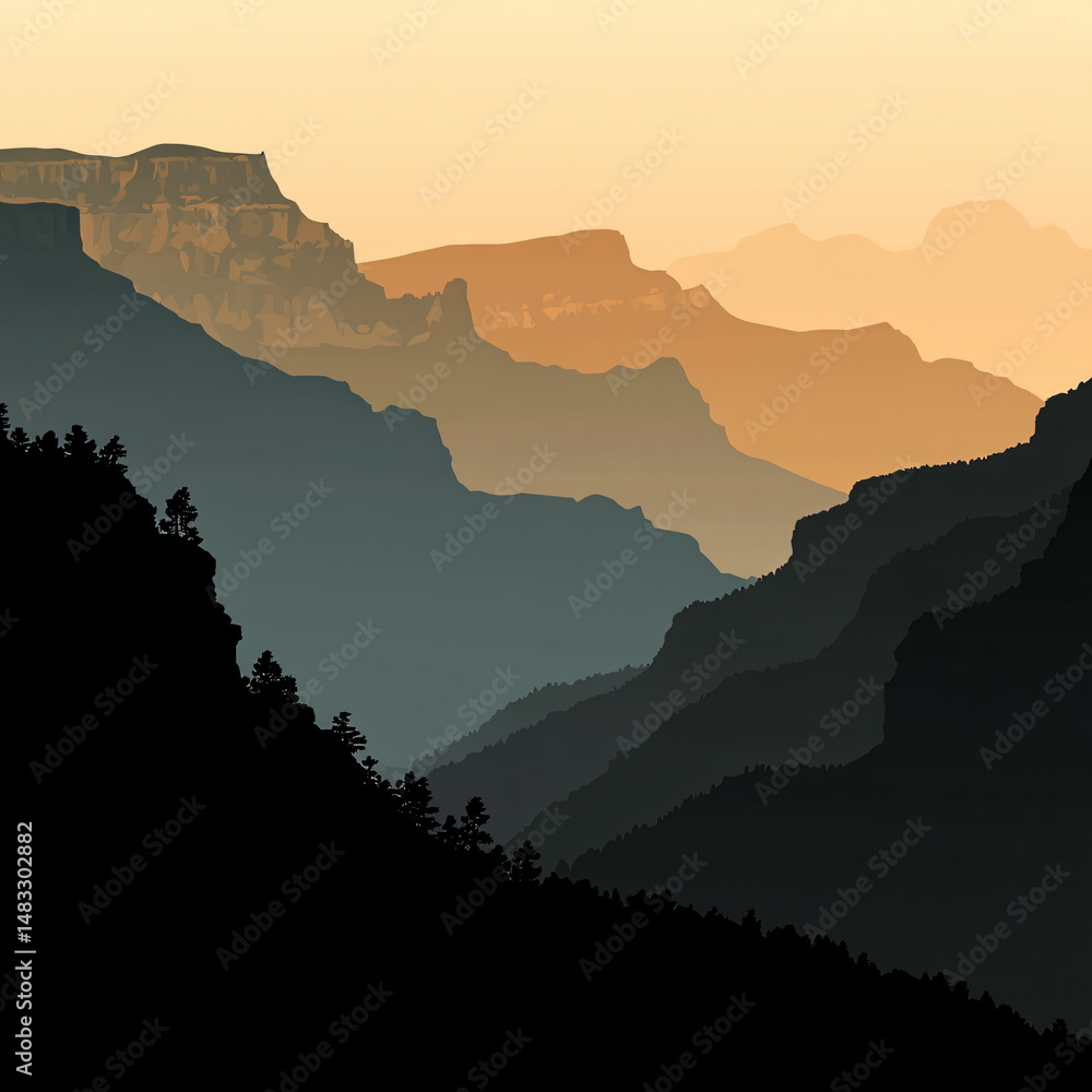 015-049-Clouds-548-Silhouette_of_mountains_at_the_edge_of_a_canyon. 015-049-Clouds-548-Silhouette_of_mountains_at_the_edge_of_a_canyon.