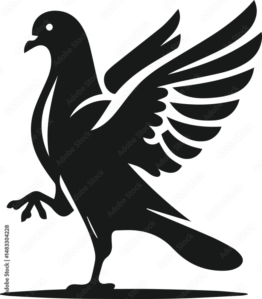 Obraz premium Vector pigeon bird silhouette isolated