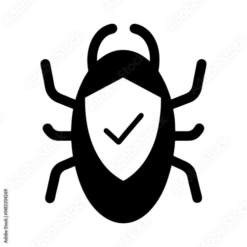 Security Bug Verified Symbol Illustrating Software Protection Against Cybersecurity Threats