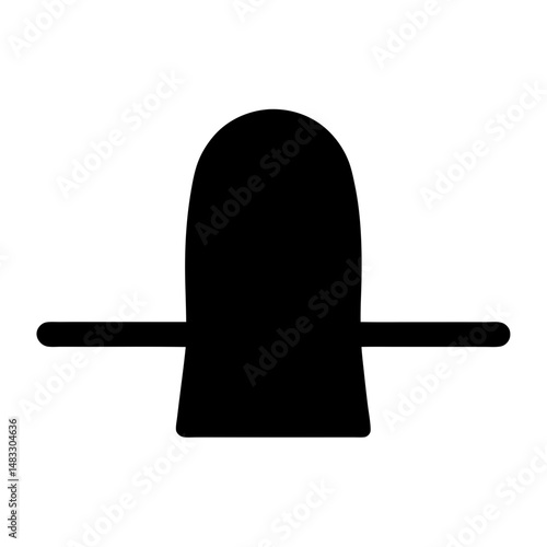 Silhouette of a black pawn with a crossbar, minimalist symbol