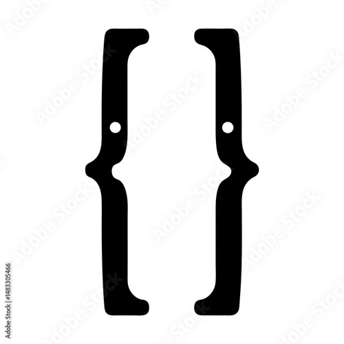 Fancy curly brackets in black color on white background image