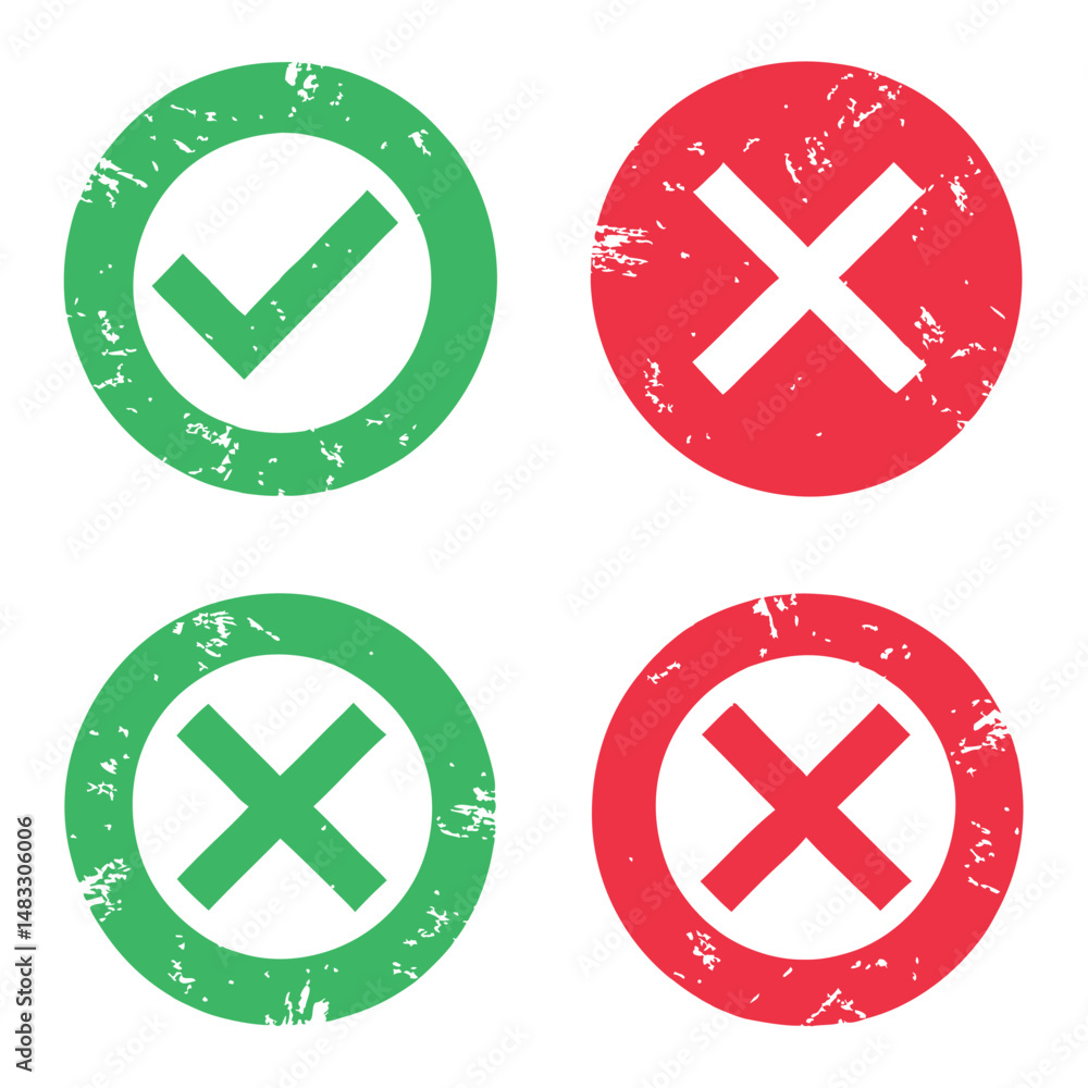 Obraz premium Check and Cross Icons Vector Design.