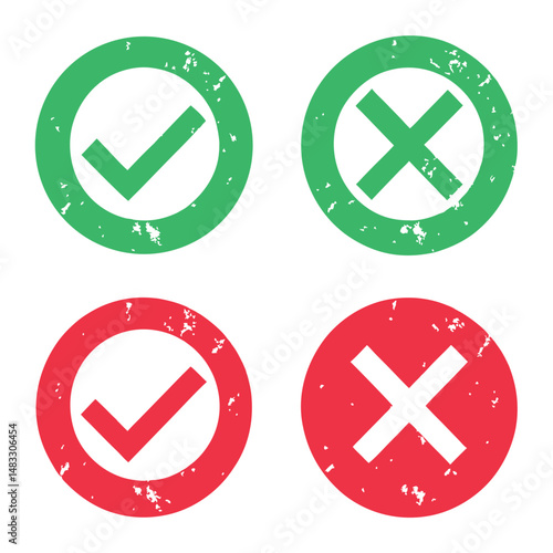 Free Download Check and Cross Icons Vector Design. - GFXLoad