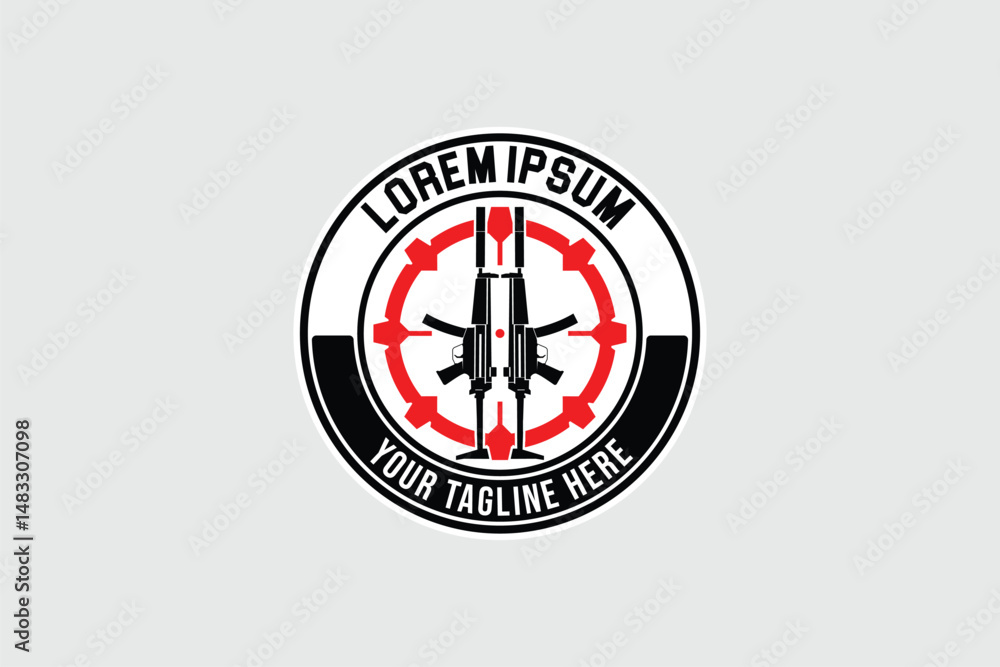 Obraz premium abstract rifle vector image logo design template