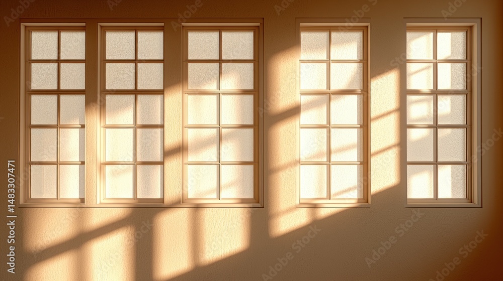 Sunlight streams through multiple windows Sunlight streams through multiple windows