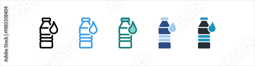 Mineral Water Icon In Different Style Vector