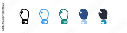 Boxing Glove Icon In Different Style Vector