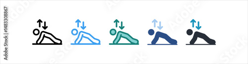 Push Up Icon In Different Style Vector