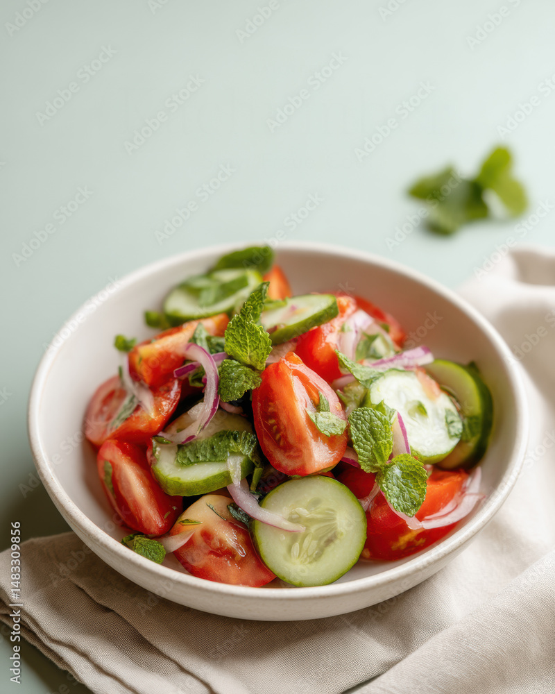 Refreshing Vertical Poster with Indian Kachumber Salad and Clean Wellness-Focused Design.. Refreshing Vertical Poster with Indian Kachumber Salad and Clean Wellness-Focused Design..