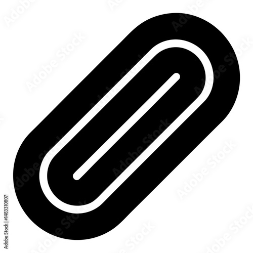 Abstract Black and White Pill Shaped Graphic with Rounded Corners Design