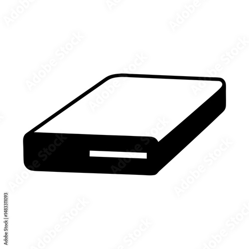 A simple black and white illustration of a floppy disk drive unit