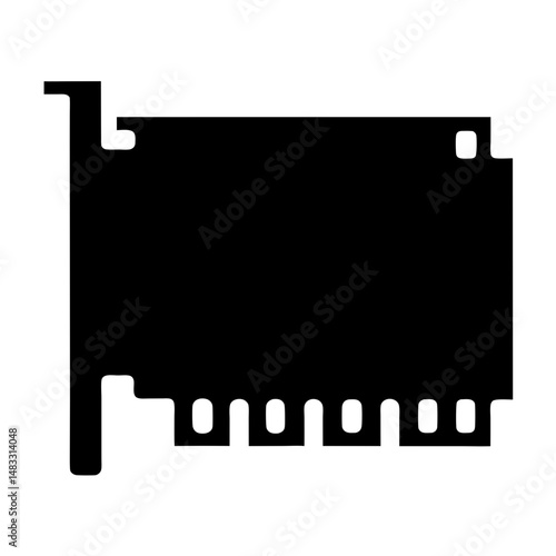 Silhouette of a Computer Expansion Card Suggesting Technology or Electronics