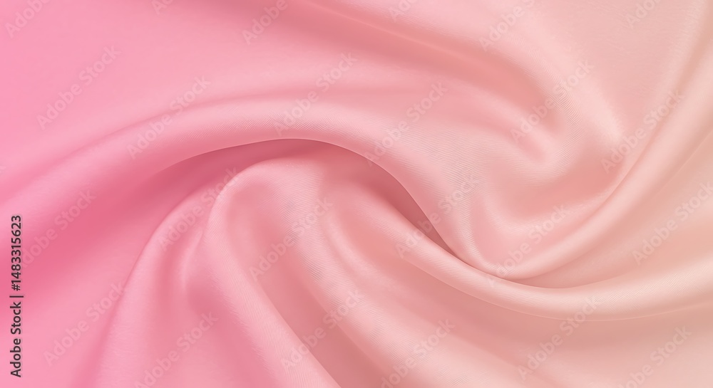 Fototapeta premium Pink and Peach Ombre Silk Fabric Drape Texture