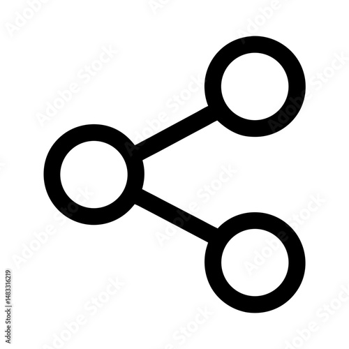 Abstract representation of the share icon with circular nodes connected by lines