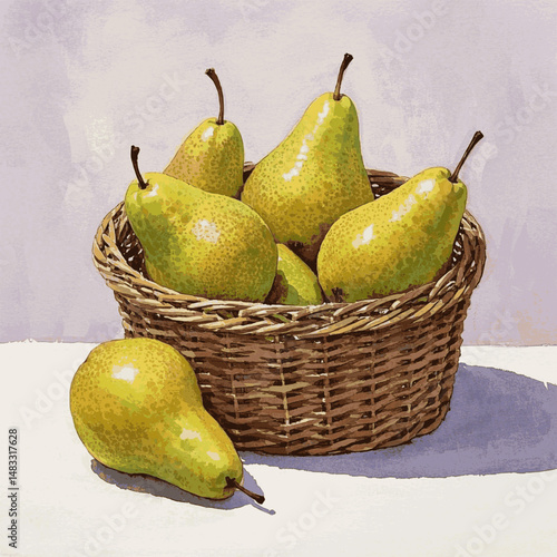 Gilded Harvest: Watercolor Pear pear isolated vector illustration svg