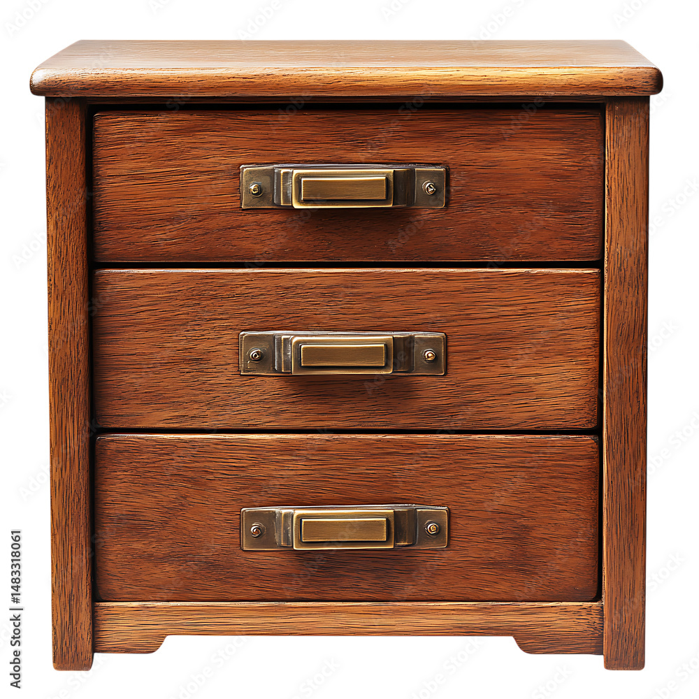 Wooden cabinet with drawers on transparent background Wooden cabinet with drawers on transparent background