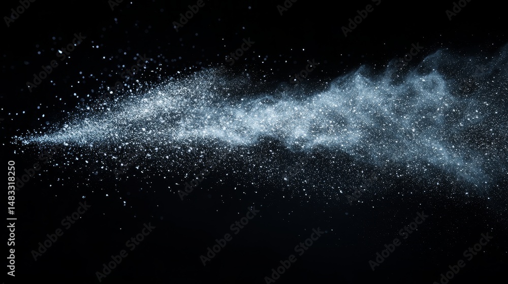 Abstract design of light particles in motion against dark background. Abstract design of light particles in motion against dark background.