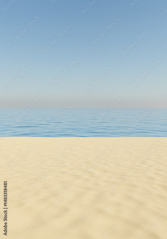 Fototapeta premium Golden Sands, Azure Horizon AI Generated