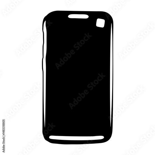 Stylized depiction of a generic smartphone with camera hole and sensor cutout