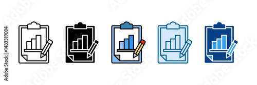 Record Keeping Icon Set Multiple Style Collection