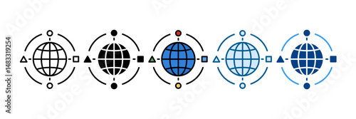 Global Icon Set Multiple Style Collection