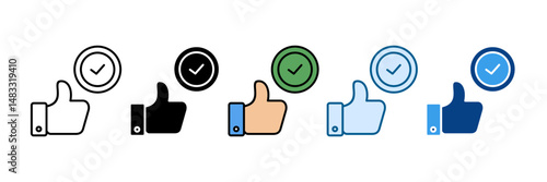 Accept Icon Set Multiple Style Collection