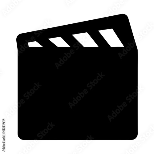 Black silhouette of a classic film or movie production clapperboard