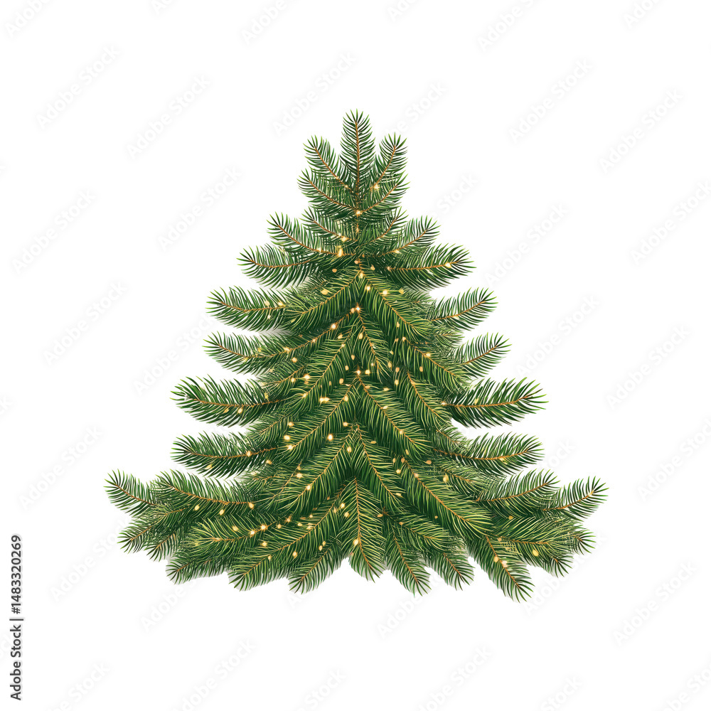 Fototapeta premium Elegant Christmas Fir Tree Graphic Design , isolated on white background png