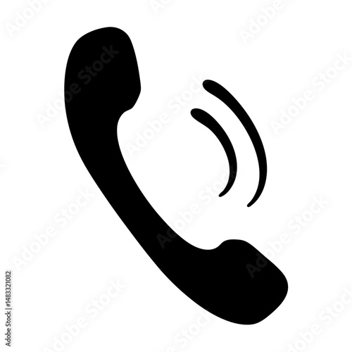 Incoming call notification of an old landline telephone receiver icon design