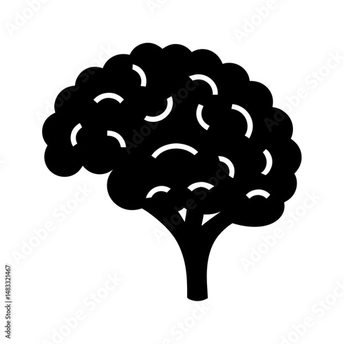 Stylized black and white brain illustration representing intelligence and creative thought
