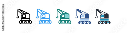 Crane Icon In Different Style Vector