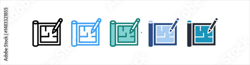 Plan Icon In Different Style Vector