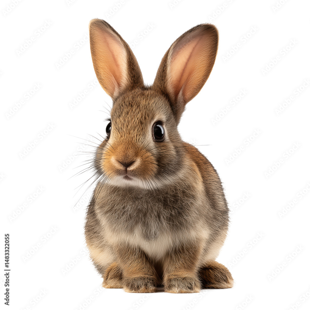 Obraz premium Adorable Baby Brown Rabbit , isolated on white background png