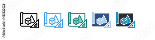 Geometry Icon In Different Style Vector
