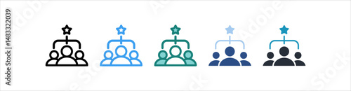 Teamwork Icon In Different Style Vector