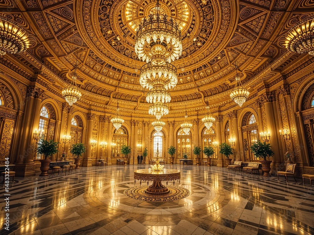 Obraz premium Art Nouveau Ballroom, Science Fantasy Design