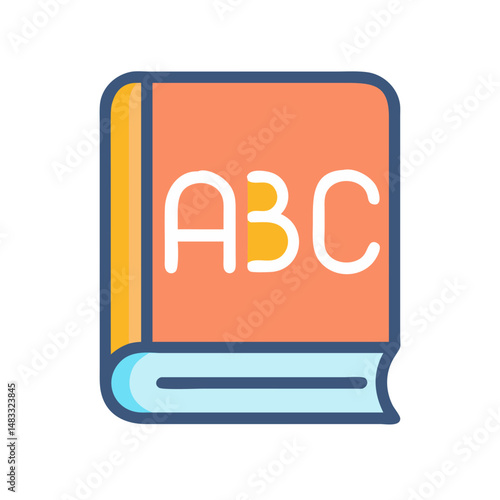Alphabet Book Icon Representing Early Learning and Language Education