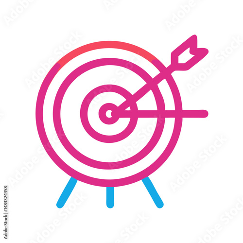Archery Target Icon Representing Precision Sports and Goal Achievement